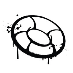 Graffiti Spray lifebuoy on isolated white background
