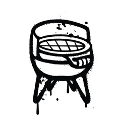 Graffiti Spray grill on isolated white background