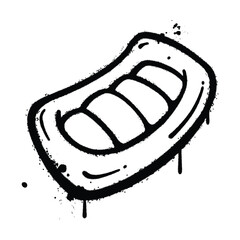 Graffiti Spray pool floats on isolated white background