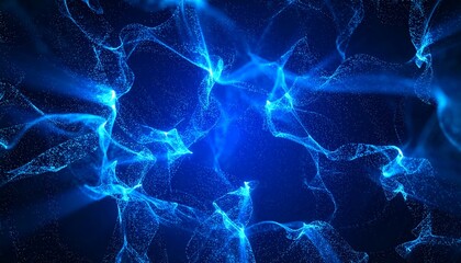 Abstract digital design, glowing blue particles