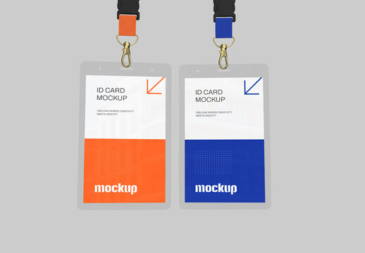 Two ID Card Holder Mockup