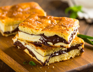 toast and melted chocolate