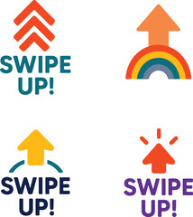 Set of Swipe Up logo