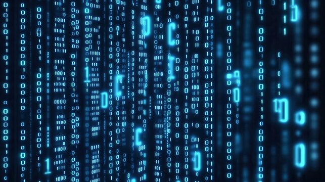 Abstract Blue Binary Code Background