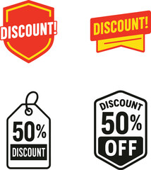 Set of Discount label logo