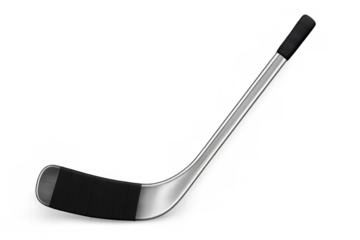 Ice hockey stick with black grip tape lying on a transparent background, perfect for sports-themed designs