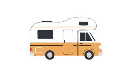 Cartoon Illustration of a Campervan. This illustration features Campervan, RV, motorhome.