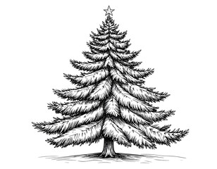 Obraz premium Christmas Tree Made of Twisted Ribbon Garland, Angled Side View, Isolated PNG