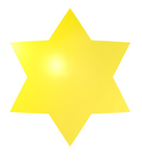 輝く黄色の六芒星3Dイラスト

