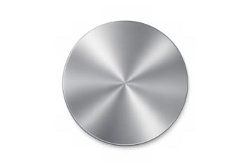 Metallic circle with radial gradient effect and transparent background, perfect for graphic design projects