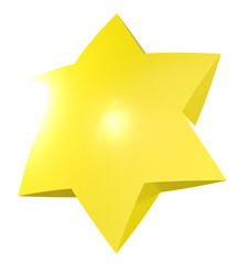 輝く黄色の六芒星3Dイラスト
