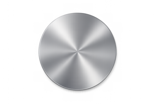 Metallic circle with radial gradient effect and transparent background, perfect for graphic design projects - Powered by Adobe