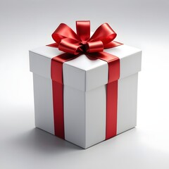 Obraz premium Minimalist Boxed Gift on White Background