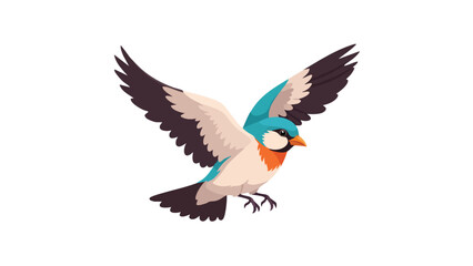 Obraz premium Colorful Bird Flying with Open Wings. This illustration features bird, flying, wings.