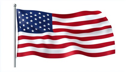Fototapeta premium Flag Of The United States Of America: Rendered And National Symbol Of The Usa