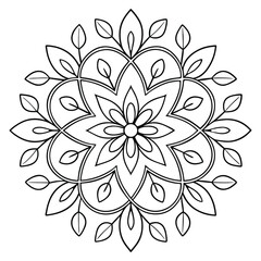 Black and White Mandala Design for Decorative and Artistic Use