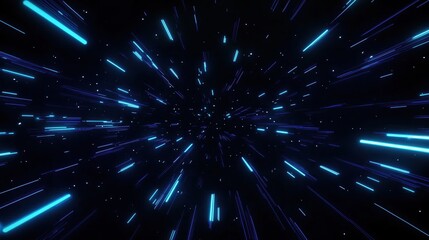 Hyperspace Tunnel with Neon Lights
