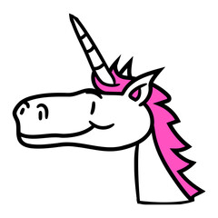 Unicorn Pink Cute Pretty Friendly Cartoon Horse