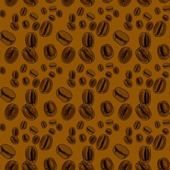 coffee beans seamless pattern
