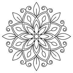 Beautiful Mandala Outline Design for Meditation and Decoration