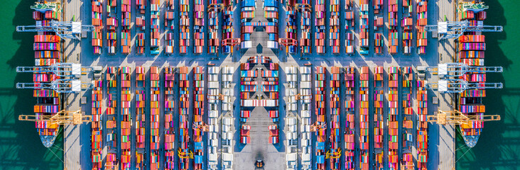 Banner of Container ship in ocean, Freight Transportation cargo, Shipping, Nautical Vessel....