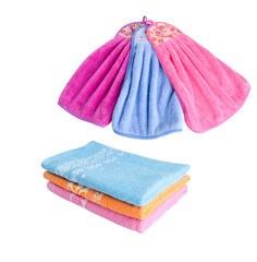 stack of colorful towels