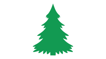 Fototapeta premium Green Christmas Tree Silhouette on Black. This illustration features Christmas, tree, green.