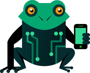 Obraz premium funny cartoon android