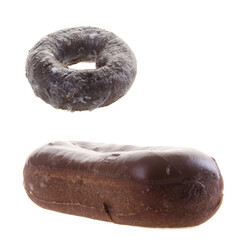 chocolate donut isolated on white