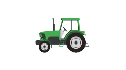 Green Tractor Illustration on Black Background. This illustration features tractor, green, vehicle.