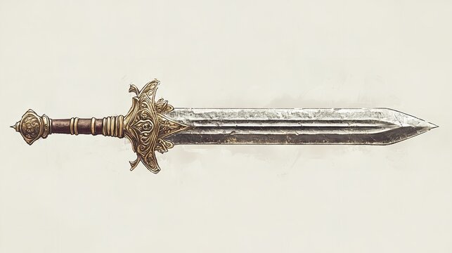 Antique sword vintage weapon historical artifact medieval blade steel sharp ornate hilt collectible armament silhouette