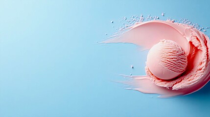 A textured background of pink ice cream, perfect for sweet food themes.