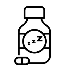 Sleeping pills bottle - vector icon