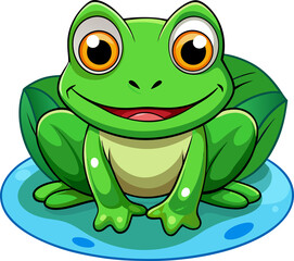 Obraz premium green frog cartoon