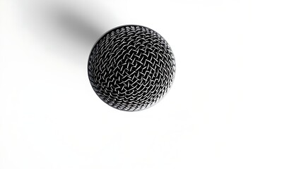 Professional dynamic microphone isolated on white background with a close-up view of XLR connector.