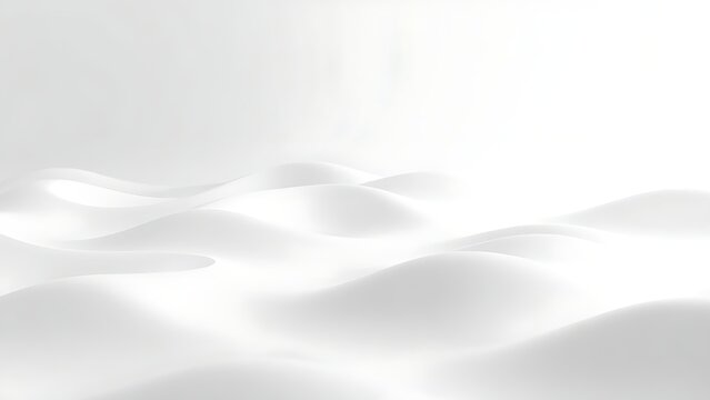 Ultra-minimalist white abstract surface with concave shapes, glowing softly in a futuristic design.