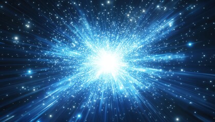 Naklejka premium Radiant Solar Flare: A Stunning Display Of Flickering Highlights And Blue Glow With Starbursts And Twinkling Accents. Measures 10 Inches.