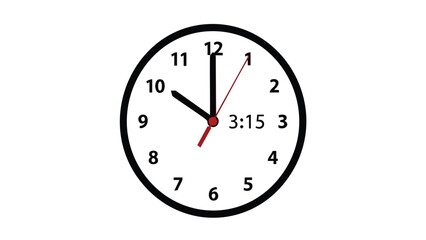 Fototapeta premium Red Clock Hand Pointing at Time. This illustration features clock, time, red.