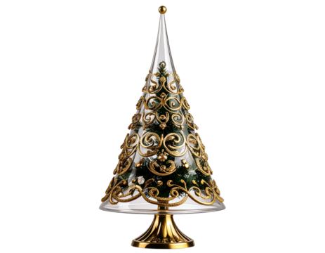 Glass Finial Christmas Tree Topper with Swirl Pattern, Side Profile, Isolated - Powered by Adobe