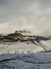 snow covered mountains
