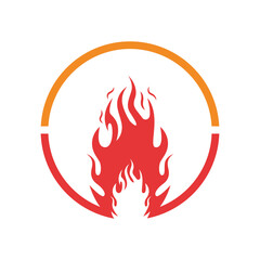 fire logo design concept idea with circle outline