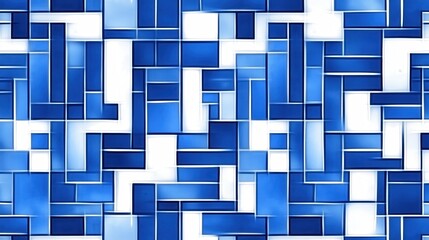 Abstract Blue and White Geometric Pattern