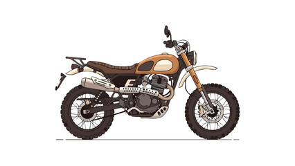 Obraz premium Vintage Motorcycle Illustration on Black Background. This illustration features motorcycle, motorbike, bike.