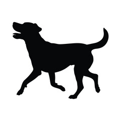 Running Dog Silhouette Vector Illustration