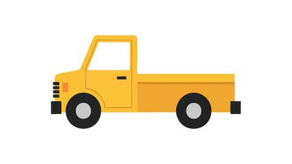 Fototapeta premium Yellow Cartoon Pickup Truck Illustration. This illustration features truck, pickup, yellow.