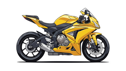 Obraz premium Yellow Sport Motorcycle Illustration on Black Background. This illustration features motorcycle, sportbike, motorbike.