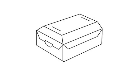 Bakery box mockup in hand-drawn flat vector illustration style  