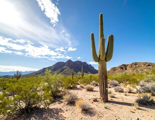 Desert landscape with saguaro cactus (3)