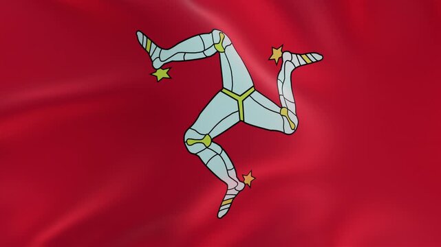 Waving national flag of Isle of Man