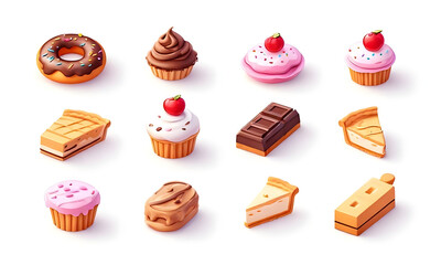 Assortment of delicious desserts and pastries